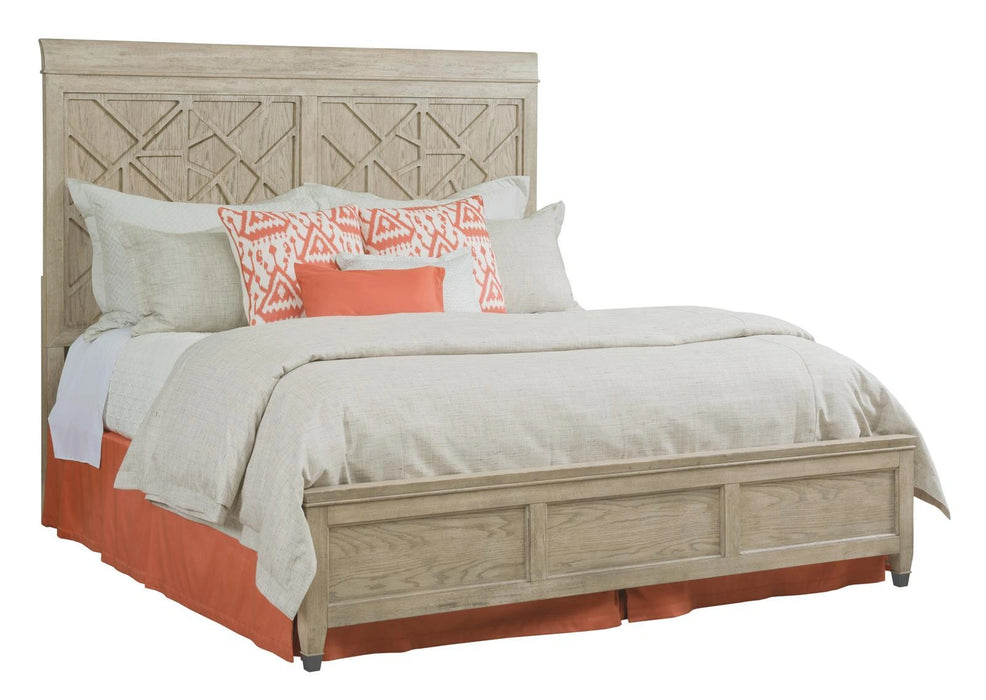 American Drew Vista Altamonte California King Panel Bed in White Oak