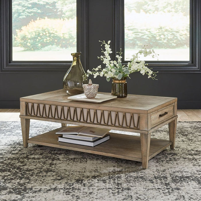 Liberty Furniture Devonshire Cocktail Table in Weathered Sandstone