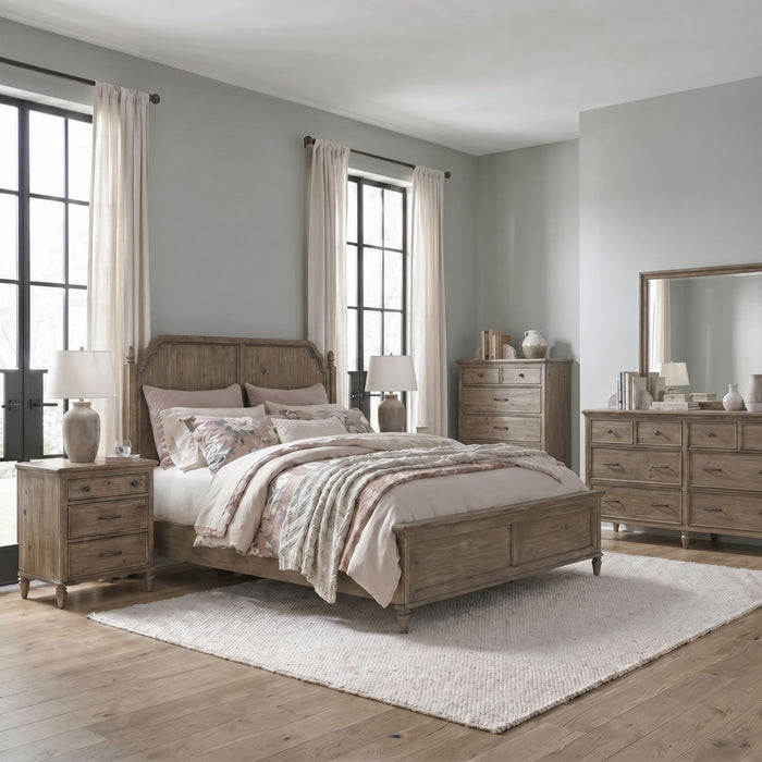 Hickory Grove California Panel Bed, Dresser & Mirror, Chest, Night Stand image