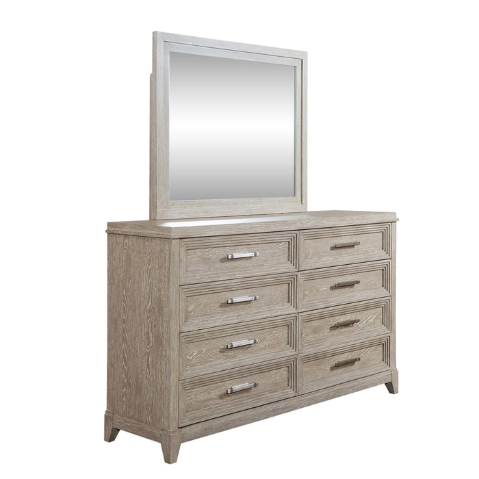 Belmar King California Upholstered Bed, Dresser & Mirror, Chest, Night Stand
