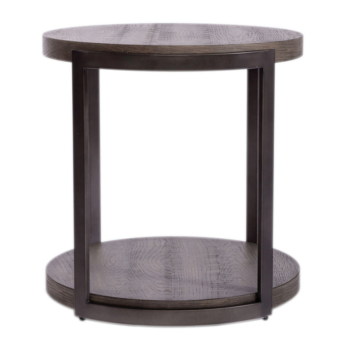 Modern View Round End Table in Gray image