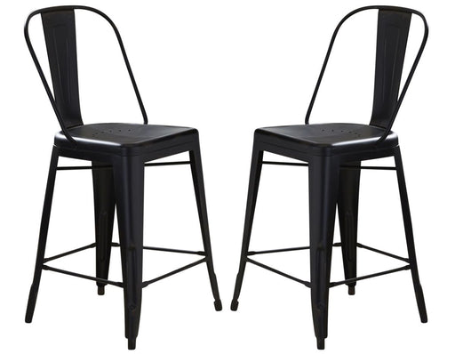 Liberty Furniture Vintage Dining Series Bow Back Counter Chair in Black (Set of 2) image