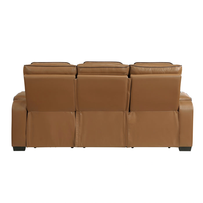 Fairway Power Double Reclining Sofa With Center Drop-Down Cup Holders