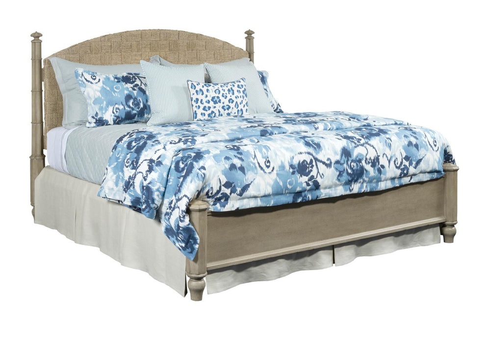 American Drew Litchfield King Currituck Low Post Bed in Driftwood