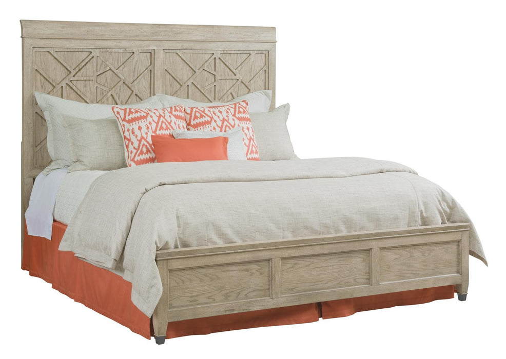 American Drew Vista Altamonte Queen Panel Bed in White OakR
