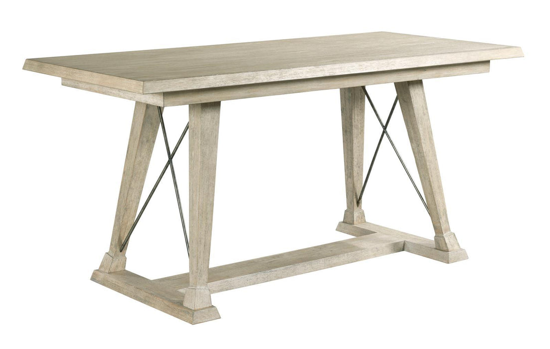 American Drew Vista Clayton Counter Height Trestle Table in White OakR