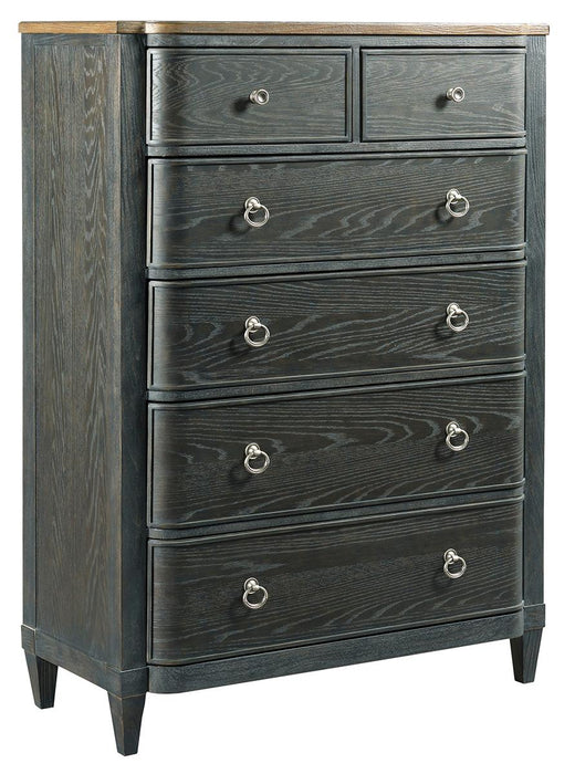 American Drew Ardennes 6 Drawer Joliette Chest in Black Forest and Brindle
