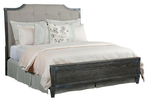 American Drew Ardennes Queen Lorraine Upholstered Panel Bed in Black Forest and Brindle image