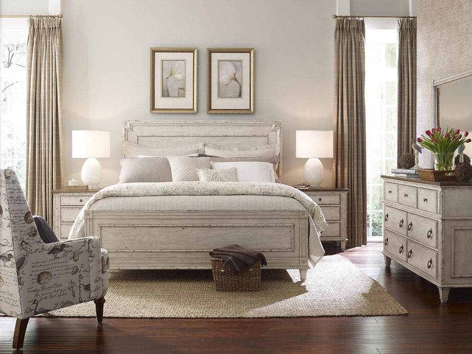 American Drew Southbury Queen Panel Bed in Fossil and ParchmentR