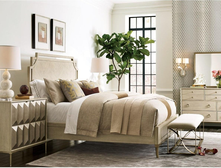 American Drew Lenox Royce King Panel Bed in Rich Clear LacquerR