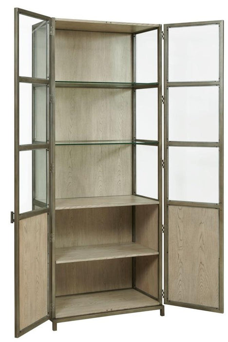 American Drew West Fork Blackwell Display Cabinet in Aged Taupe