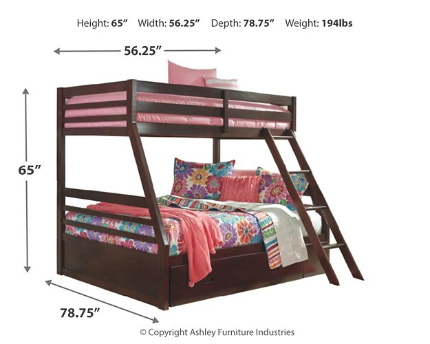 Halanton Youth Bunk Bed with 1 Large Storage Drawer