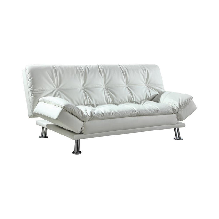 Dilleston Tufted Back Upholstered Sofa Bed White