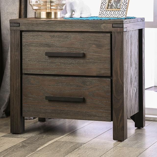 Rexburg Wire-Brushed Rustic Brown Night Stand