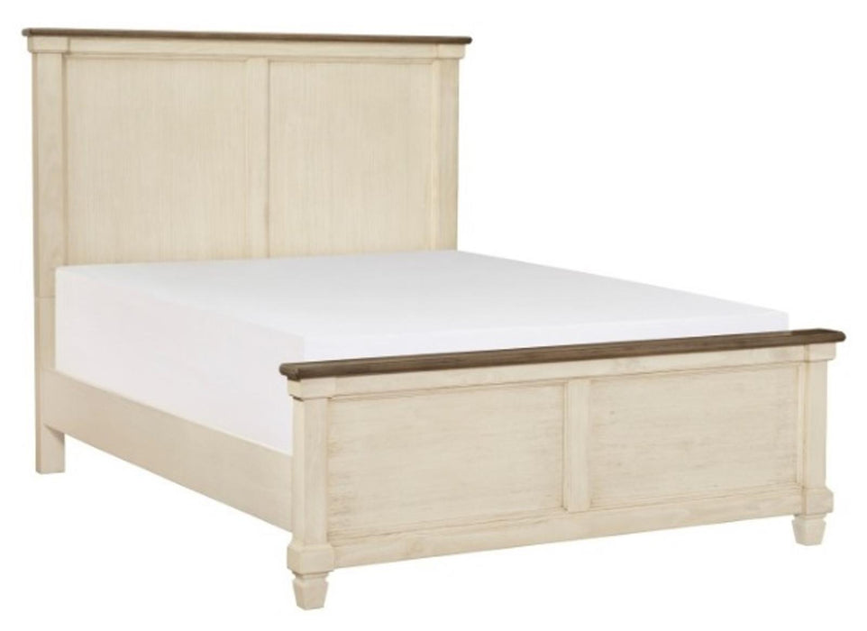 Homelegance Weaver King Panel Bed in Antique White 1626K-1EK*