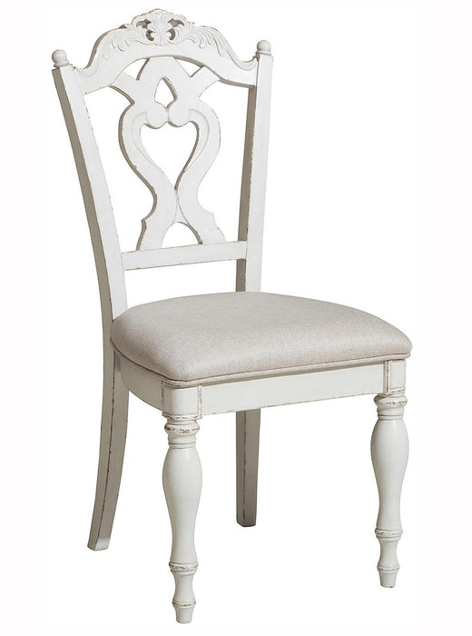 Homelegance Cinderella Chair in Antique White with Grey Rub-Through 1386NW-11C