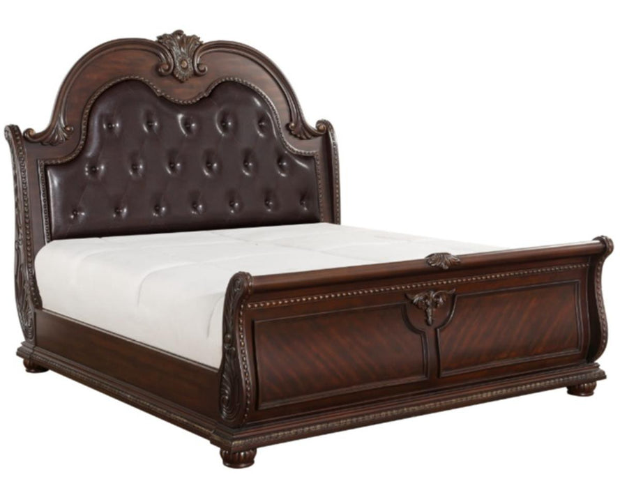 Homelegance Cavalier King Sleigh Bed in Dark Cherry 1757K-1EK*