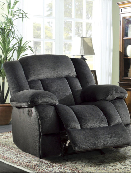 Homelegance Furniture Laurelton Glider Reclining Chair in Charcoal 9636CC-1