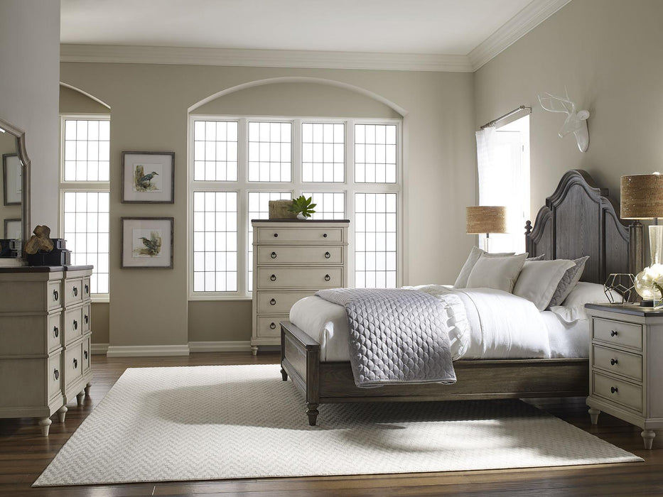 Legacy Classic Brookhaven 3 Drawer Nightstand in Vintage Linen/ Rustic Dark Elm