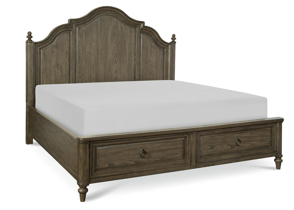 Legacy Classic Brookhaven Queen Panel with Storage Bed in Rustic Dark Elm