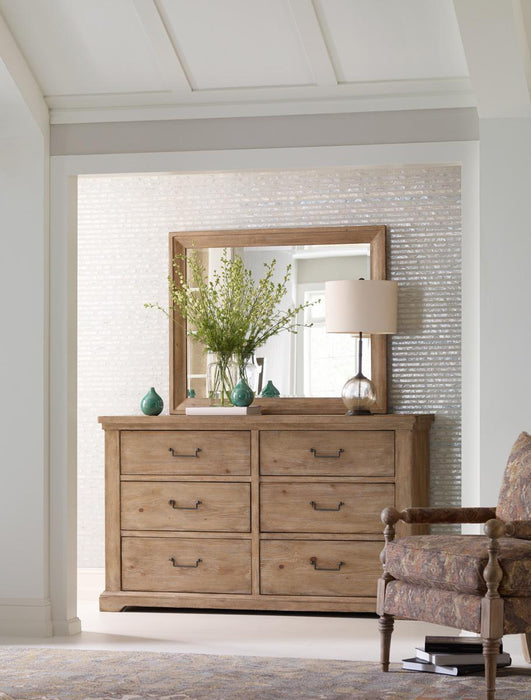 Legacy Classic Furniture Monteverdi Landscape Mirror in Sun-Bleached Cypress