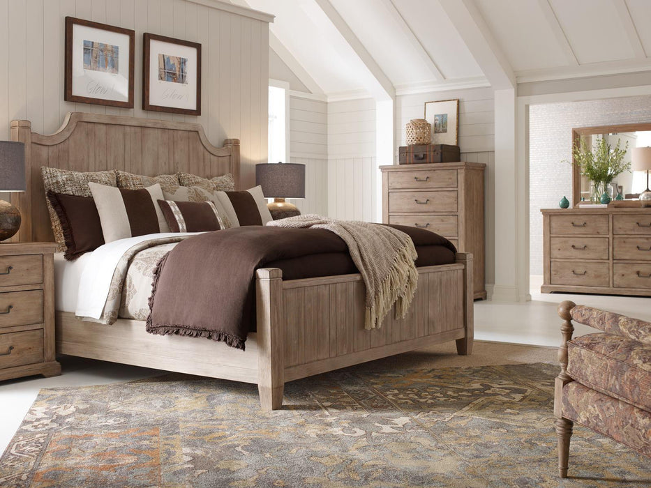 Legacy Classic Furniture Monteverdi Landscape Mirror in Sun-Bleached Cypress