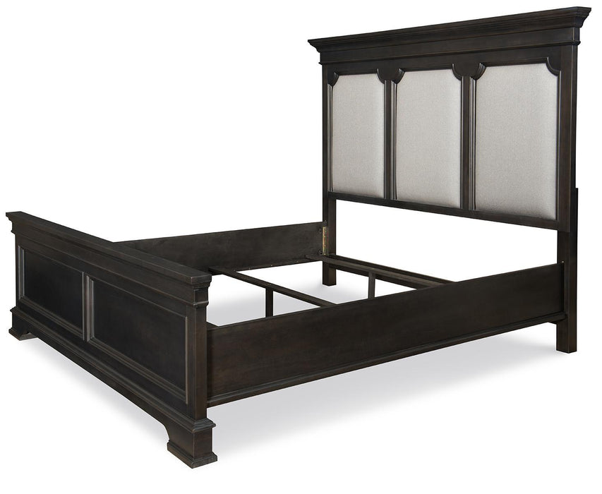 Legacy Classic Townsend Queen Upholstered Panel Bed in Dark SepiaK