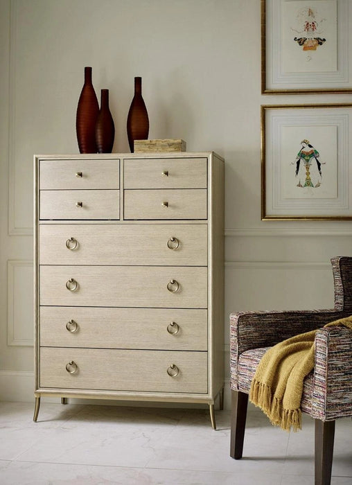American Drew Lenox Carson 8 Drawer Chest in Rich Clear Lacquer