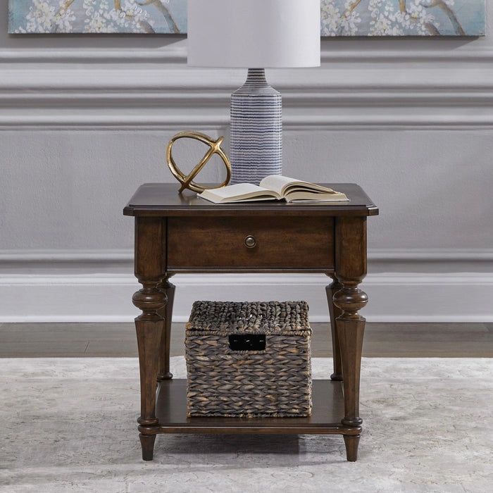 Arden Road Drawer End Table in Satin Cherry image