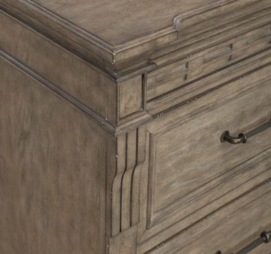 Liberty Furniture Town & Country Bedside Chest w/ Charging Station in Dusty Taupe