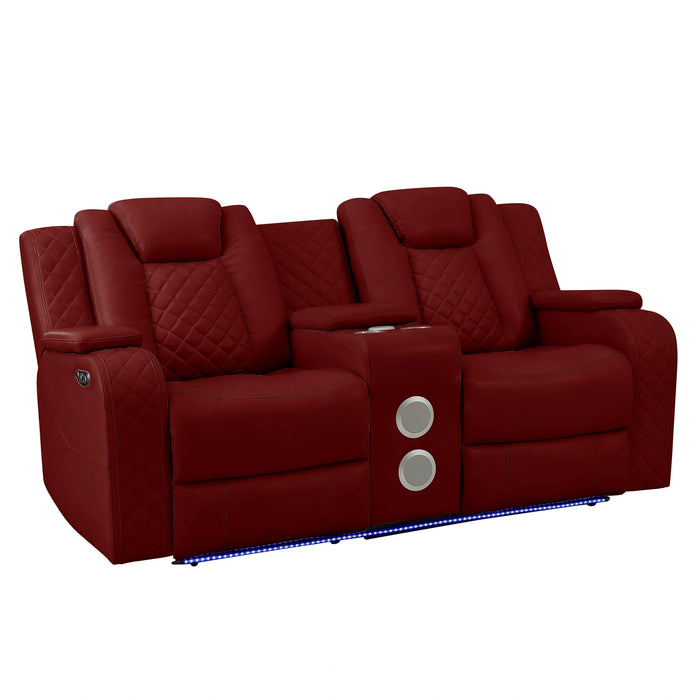 Radiant Pw D. Recln Loveseat W/ Console