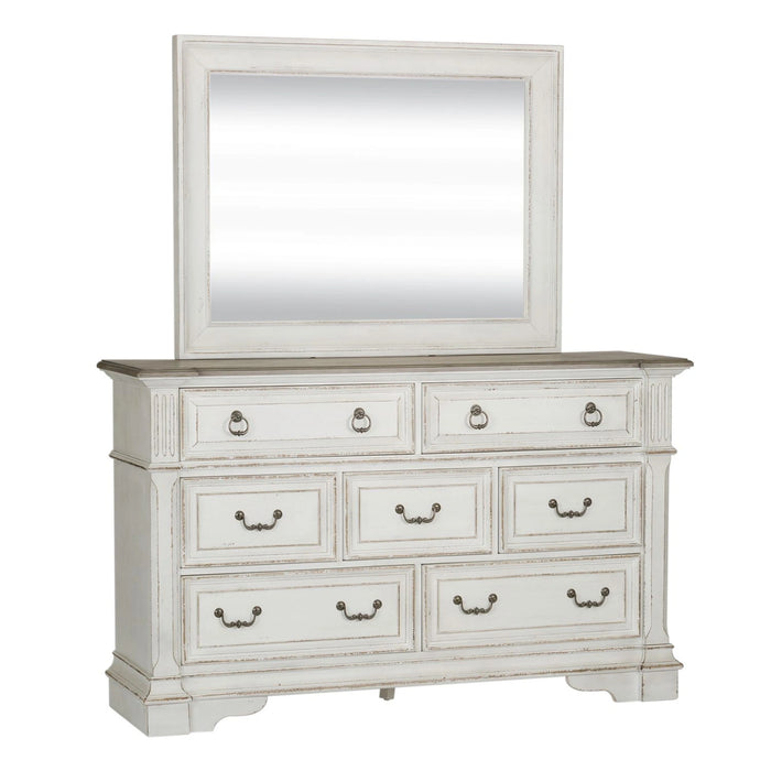 Abbey Park Panel Bed, Dresser & Mirror, Chest image