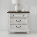 River Place 3 Drawer Nightstand with Charging Station in Riverstone White and Tobacco image