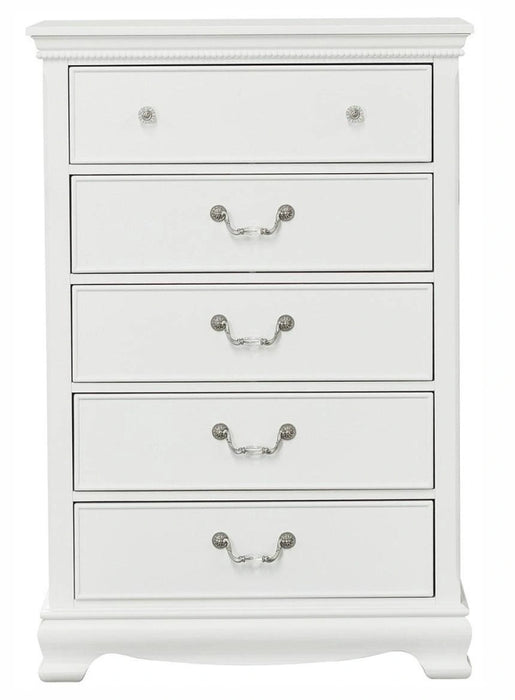 Lucida 5 Drawer Chest in White 2039W-9