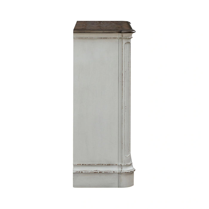 Magnolia Manor Accent Cabinet in Antique White & Weathered Bark EST SHIP TIME APPX 4 WEEKS image