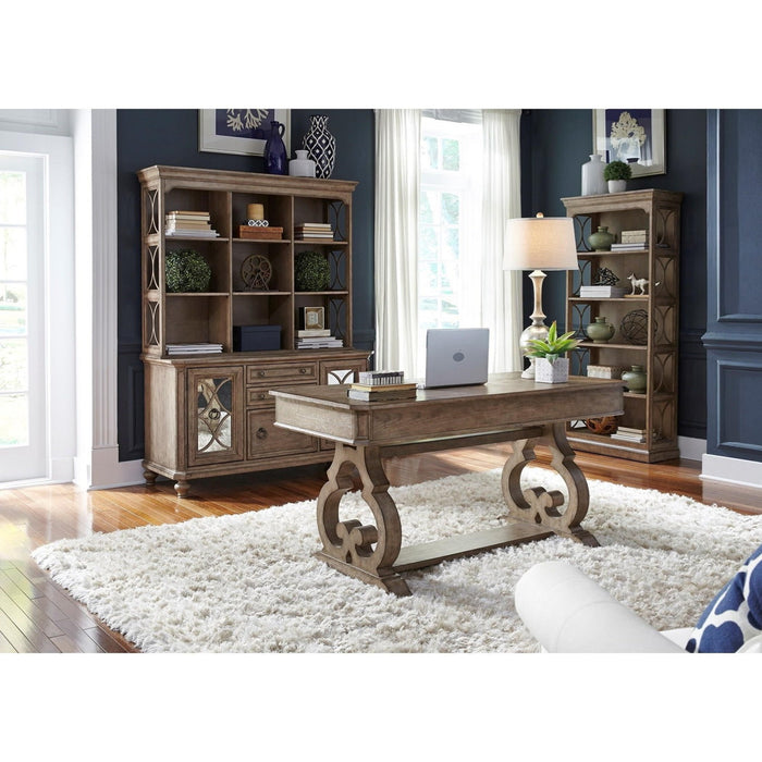 Liberty Simply Elegant Credenza with Hutch in Heathered Taupe