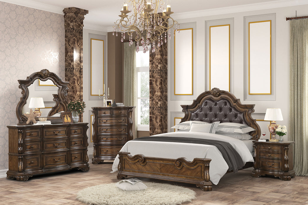 Leovanni 4 Pc Queen Bedroom Set Brown