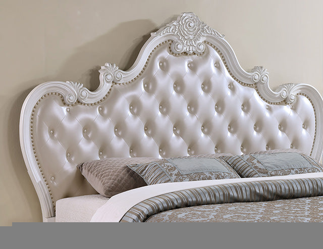 Ventresca 4 & 5 Piece Queen Bedroom Set White & Chrome