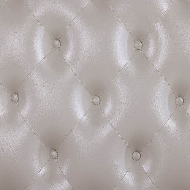 Ventresca E.King & Queen Bed White & Chrome