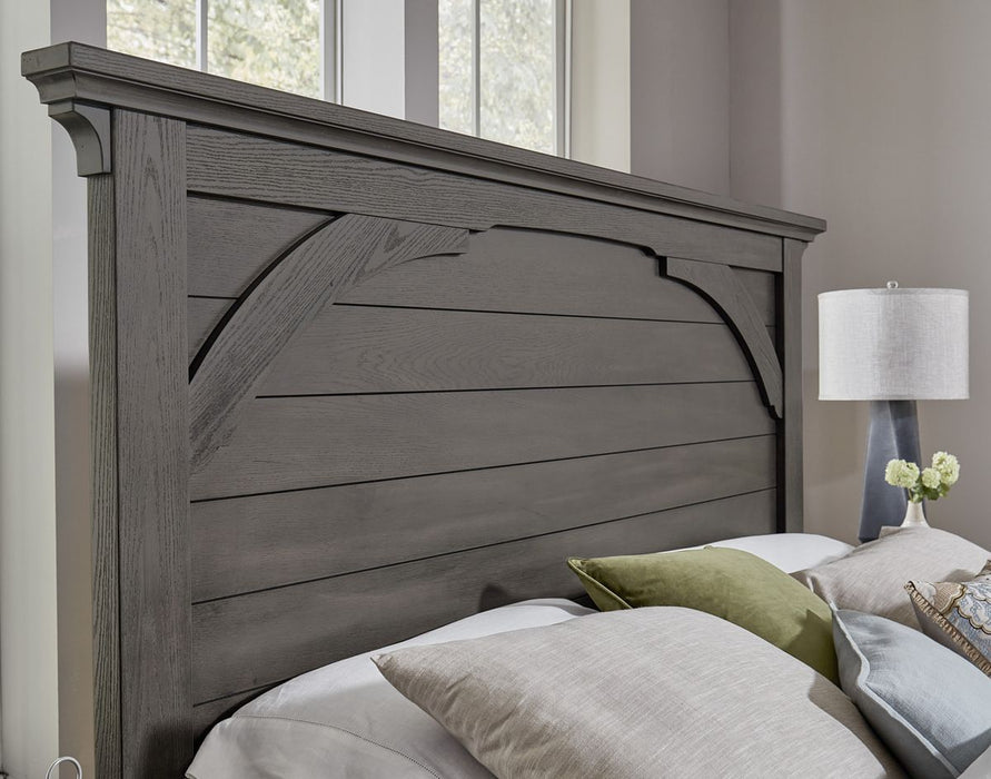 Vaughan Bassett Vista King Mansion Storage Bed in Grey Oak