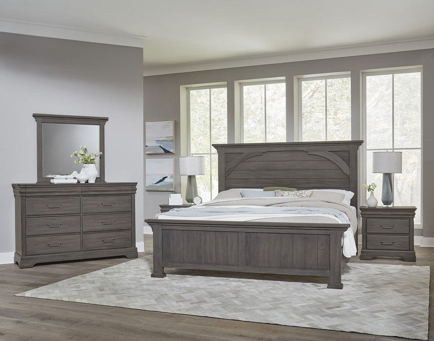 Vaughan Bassett Vista Queen Mansion Bed in Grey Oak