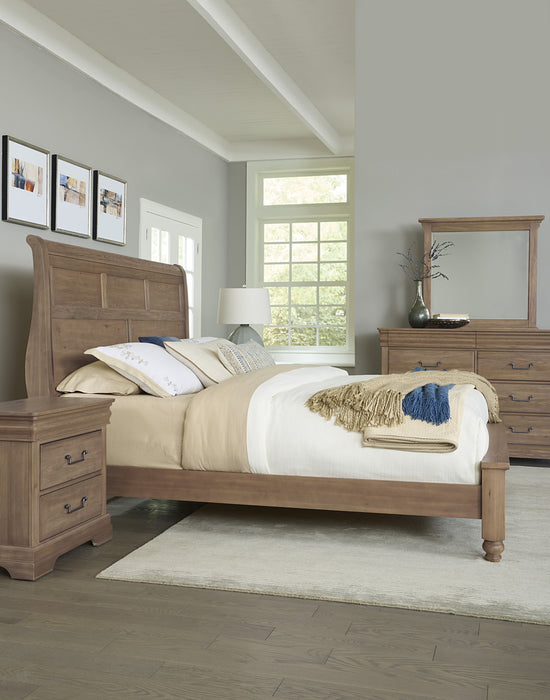 Vaughan Bassett Vista Queen Sleigh Bed in Natural Oak