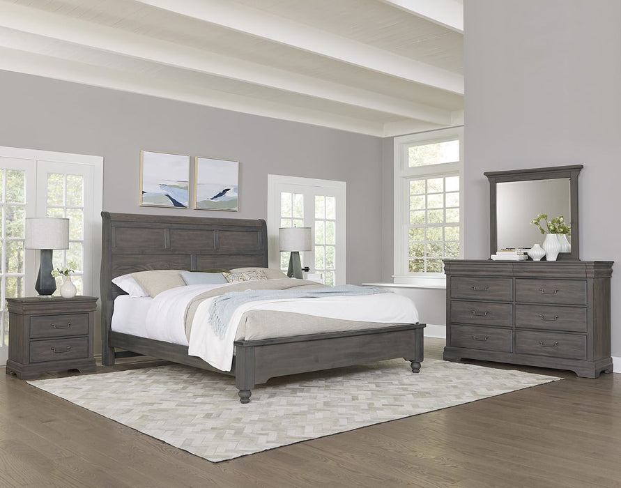 Vaughan Bassett Vista Queen Sleigh Bed in Grey Oak