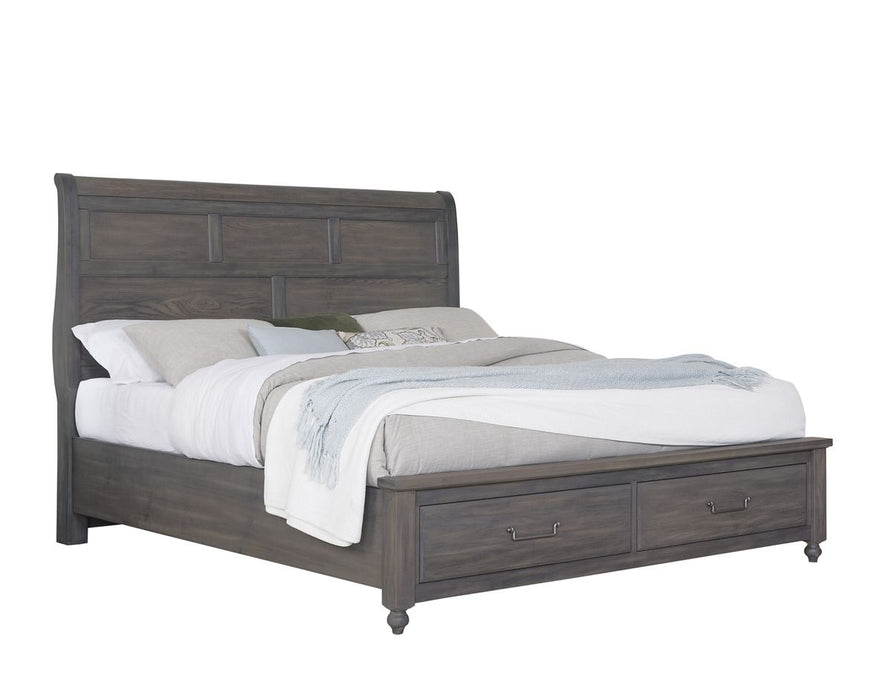 Vaughan Bassett Vista Queen Sleigh Storage Bed in Grey Oak image