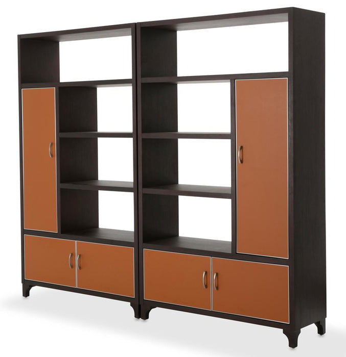 21 Cosmopolitan 2pc Bookcase in Umber/Orange