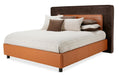 21 Cosmopolitan Eastern King Upholstered Tufted Bed in Orange/Umber image