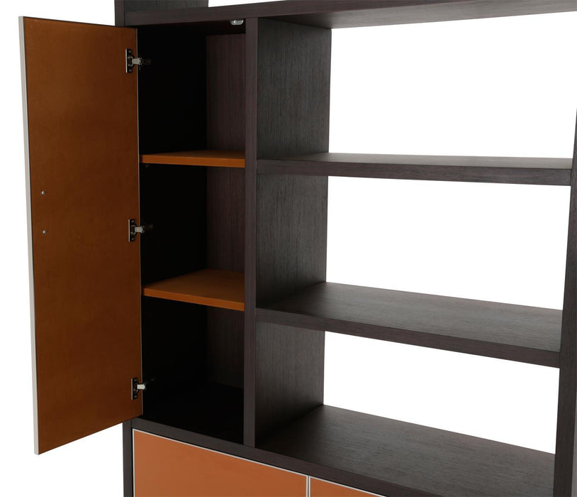 21 Cosmopolitan Left Bookcase in Umber/Orange