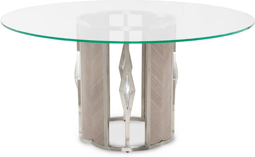 Camden Court Round 60" Glass Dining Table in Pearl image