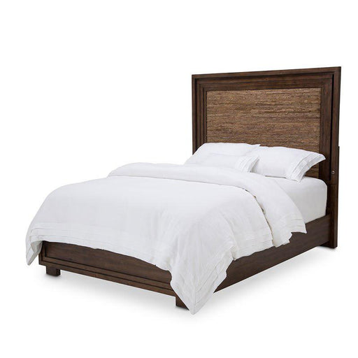 Carrollton Queen Panel Bed with Fabric Insert in Rustic Ranch image