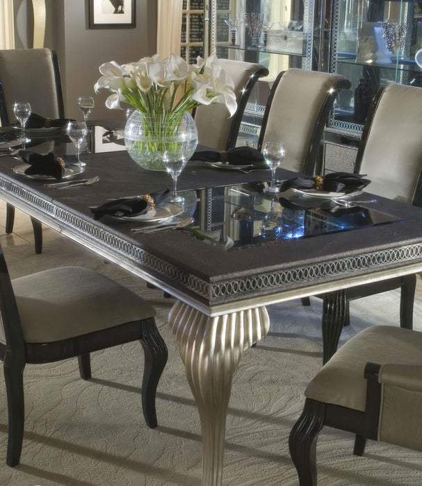 Hollywood Swank Leg Dining Table in Pearl Caviar